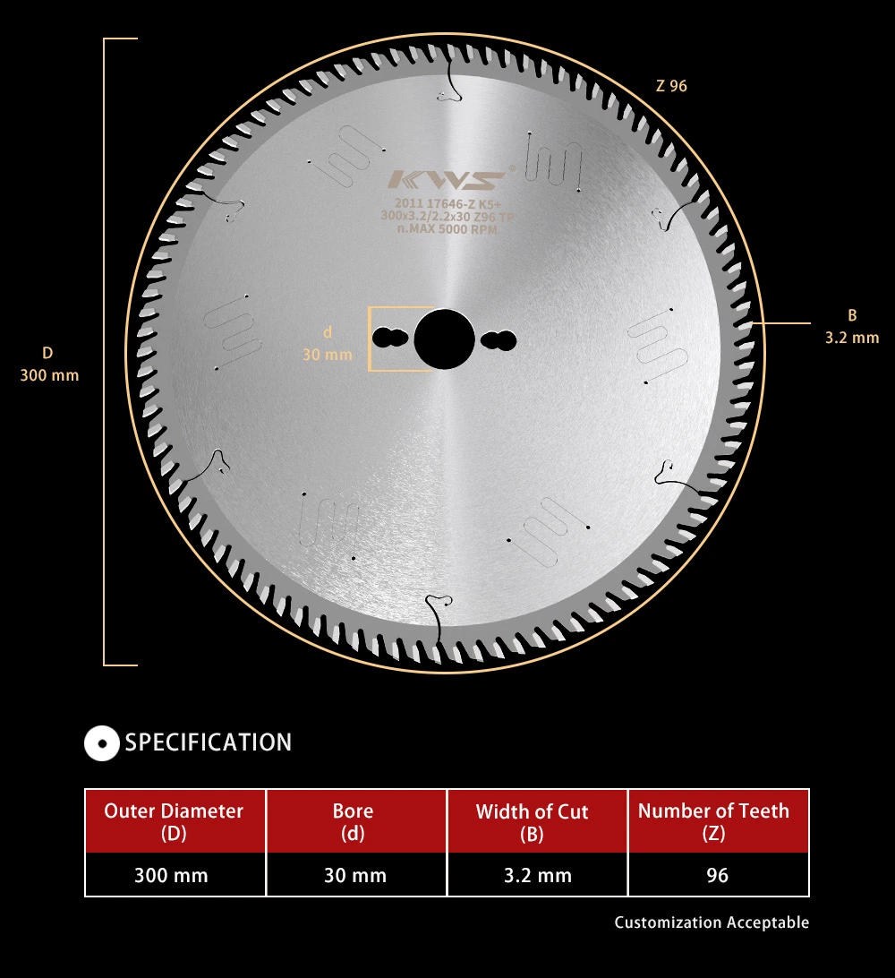 300*30*96t Quality Same as Freud Woodworking Circular Saw Blade for Melamine, MDF, Laminated Wood