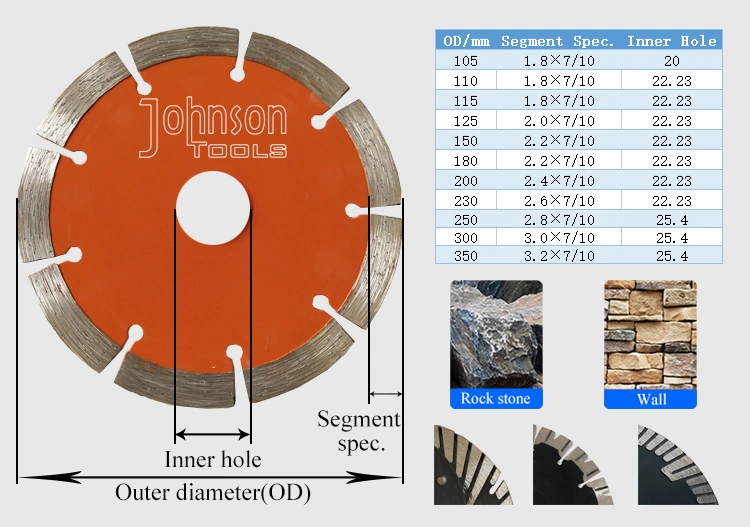 Wholesale Made in China 50mm to 350mm Sintered Circular Cutting Tool Hot Cold Pressed Diamond Saw Blades for Cutting Tile Granite Marble Stone Concrete